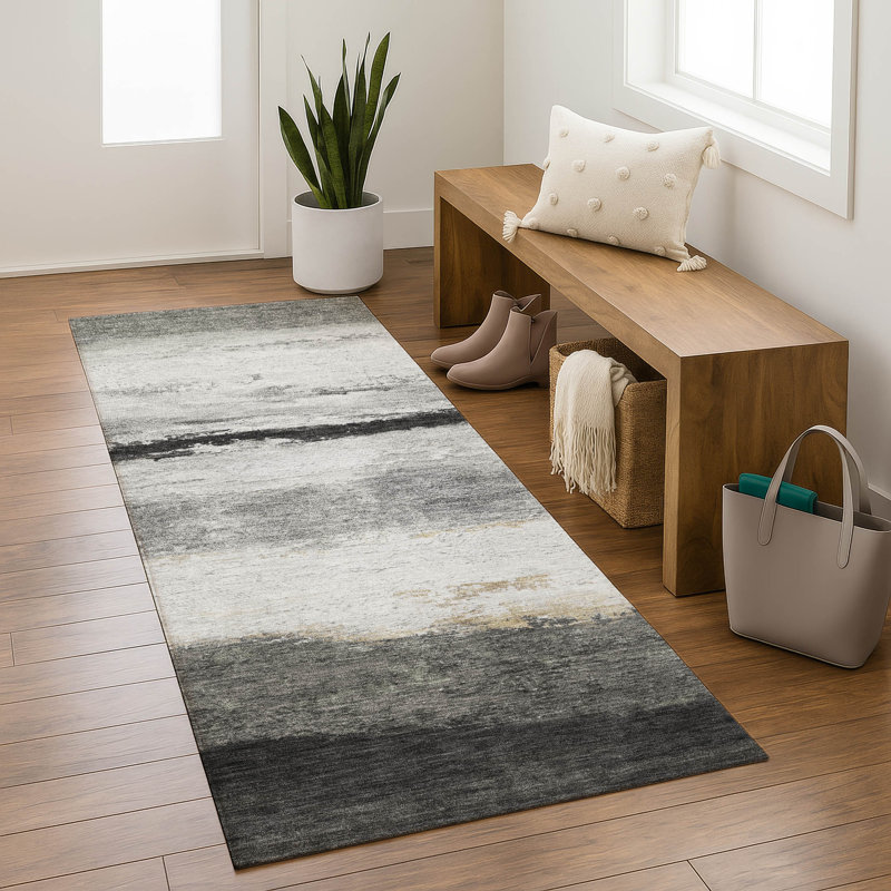 Tapis rayé de qualité supérieure Mayfield, Étain, Tapis de couloir 2 pi 3 po x 7 pi 6 po