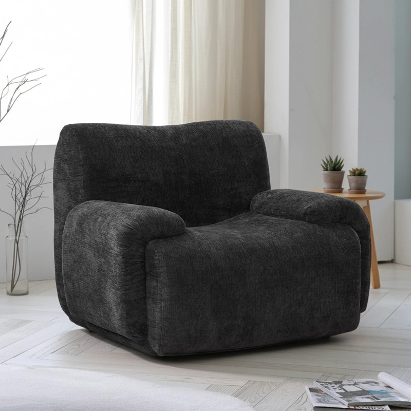 Fauteuil de loisir entièrement rembourré entièrement compressé, Noir