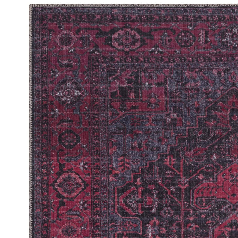 Traditional Bordered Floral Persian Abstract Easy To Clean Rug For Living Room And Bedroom, Rectangle 200 x 290cm