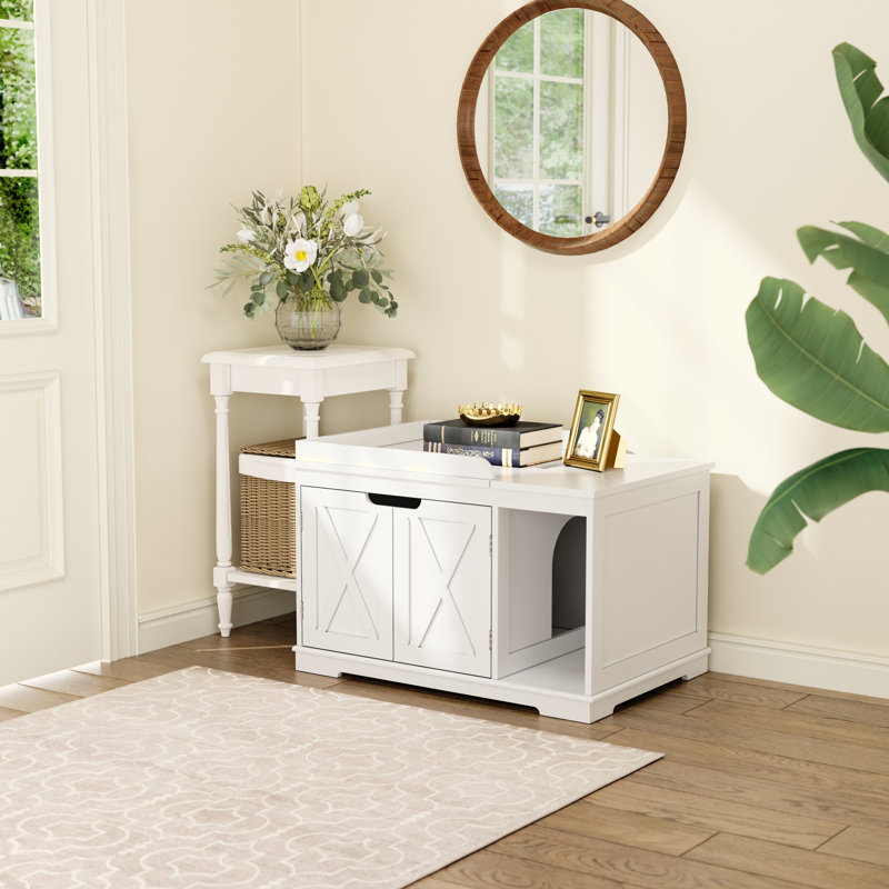 Tucker Murphy Pet™ Flip-lid cat litter box enclosure furniture