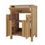 Meuble-lavabo de 24 po en bois avec cadre en bois massif, équipé d'un tiroir basculant, de 2 portes à fermeture automatique, d'une tablette mobile et d'un lavabo en céramique moderne