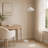 1-Light white floor lamp with adjustable petal shade