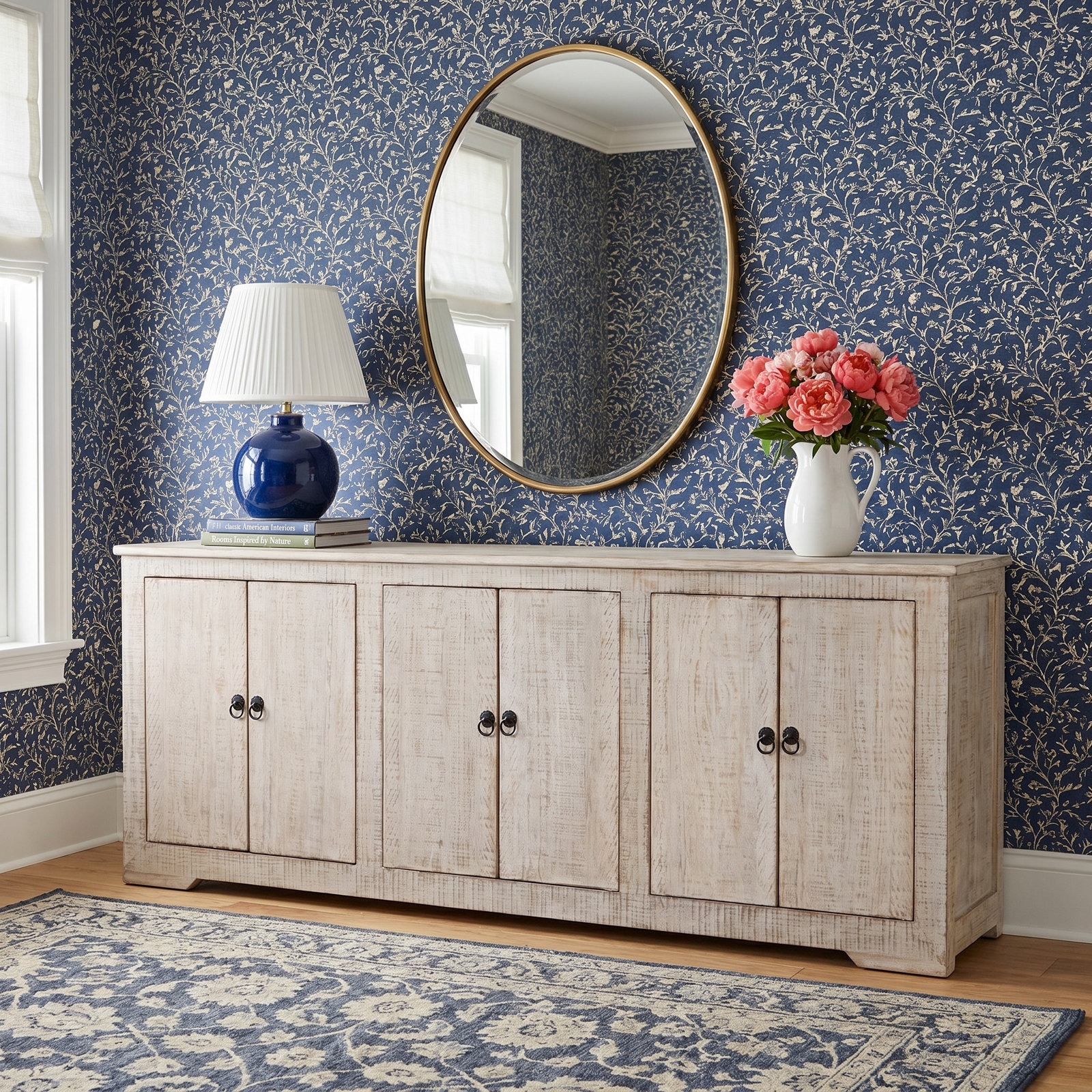 Tamarindo 83'' Sideboard, 32" H x 83" W x 18" D, Light Warm Wash, 6