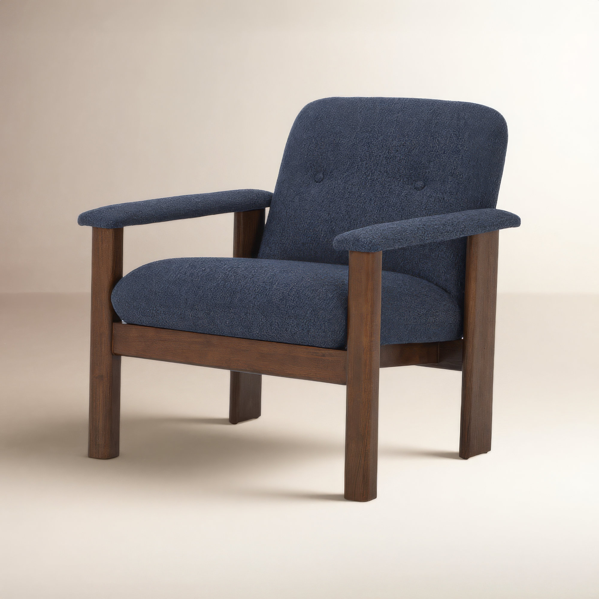 Ellington Upholstered Lounge Chair, Dark Blue