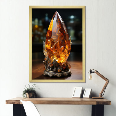 Citrine de pierre spirituelle orange et noire II sur toile