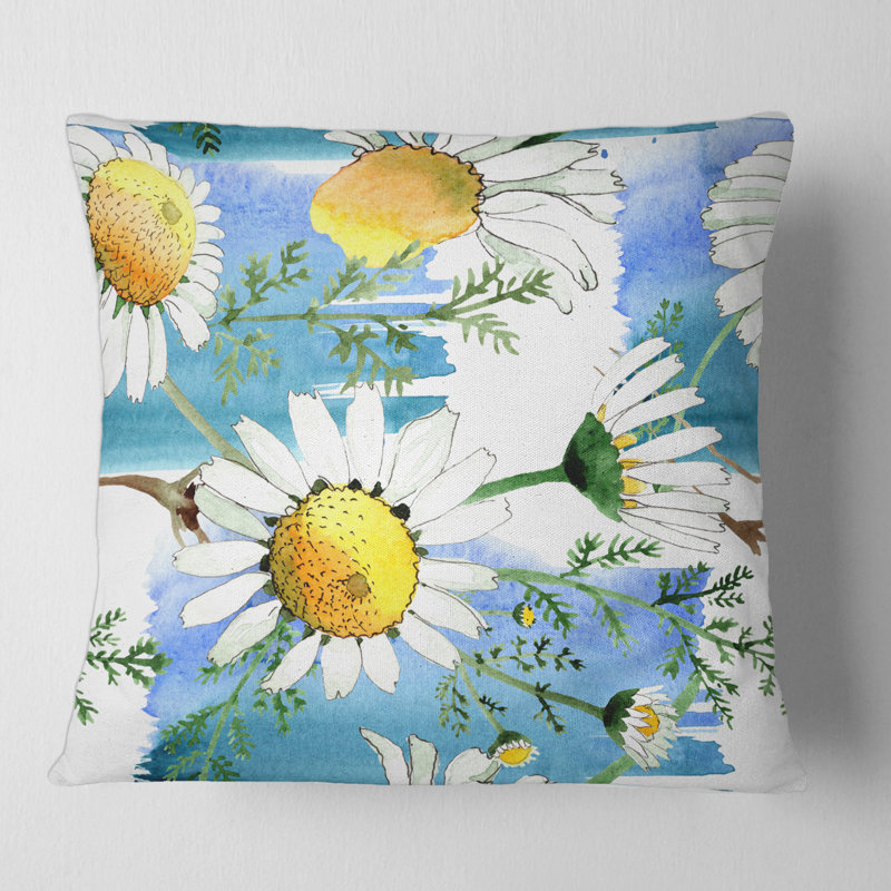 Housse et insert de coussin carré Wild Wild Camomile, 16" x 16"