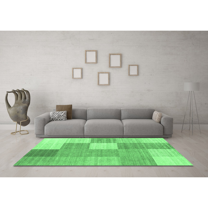Washable Checkered Indoor Rug, Round 5'