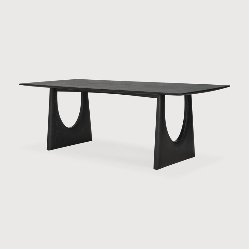 Oak Dining Table, 39.38" W x 86.62" L, Black
