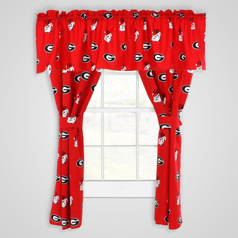 NCAA Semi Sheer Curtain Pair, 42" W x 84" L
