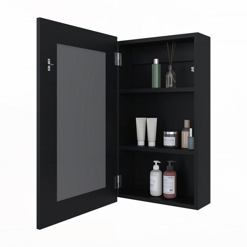 Pharmacie avec miroir inclus, Noir