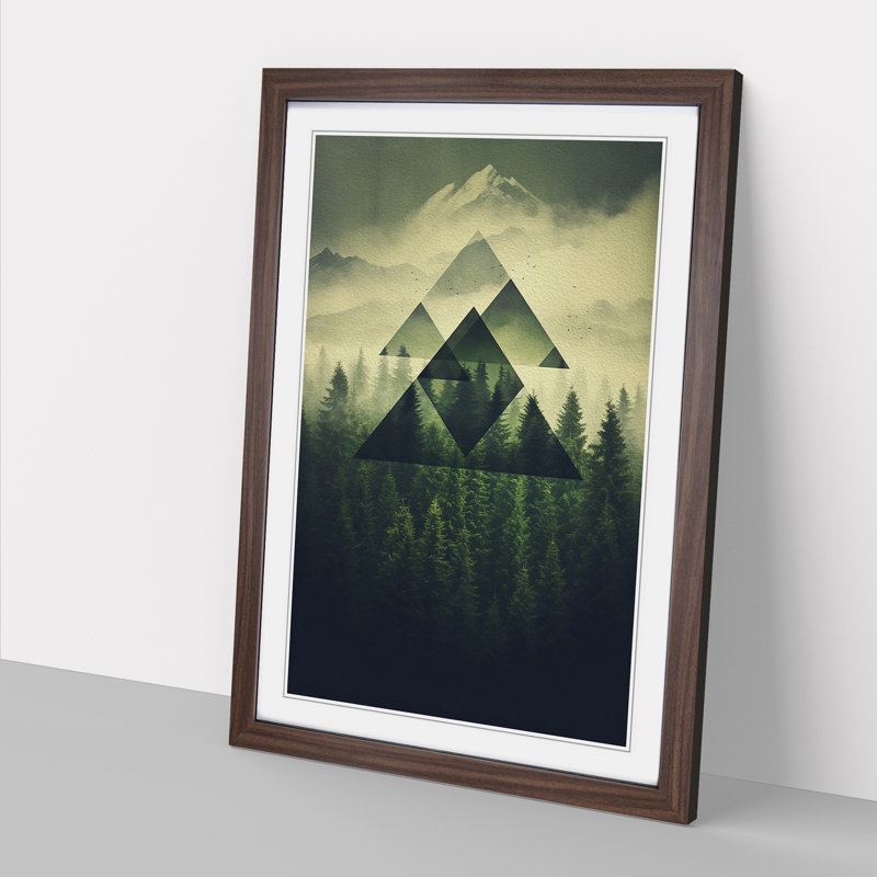 Single Picture Frame Print on Wood, Walnut Framed, 46cm H x 34cm W