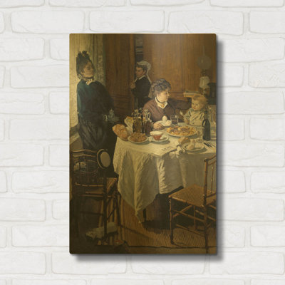 «The Luncheon» par Claude Monet, art mural en métal doré, 16 po x 24 po