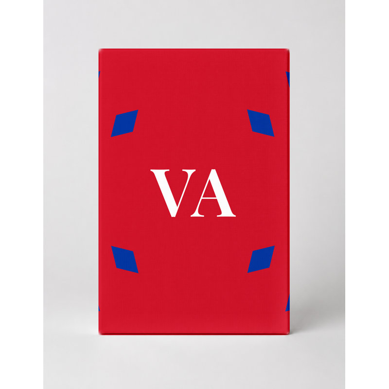 «Virginia State Luxury Diamond Monogram» - bleu rouge blanc - art mural sur toile, H 14 po x l 11 po