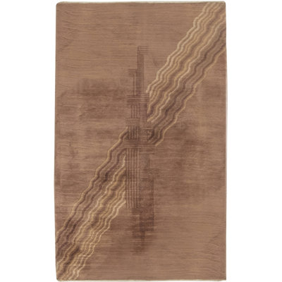 Vintage One-of-a-Kind Rectangle 3' X 4'9" Hand Knotted Area Rug