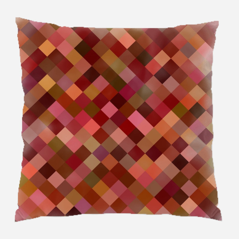 Geometric Microsuede Reversible Throw Pillow, Red/Purple