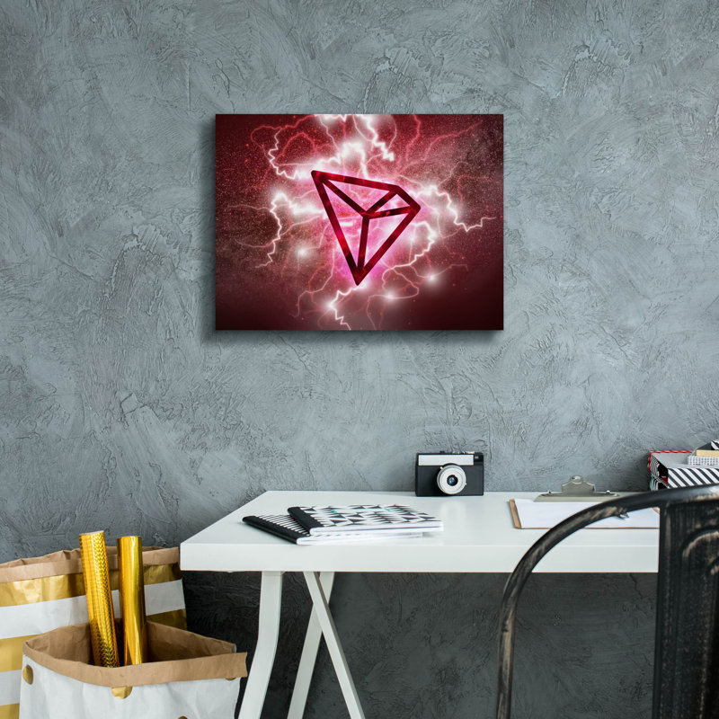 Crypto Eclipse Tron Trx' Canvas Wall Art, 12" H x 16" W x 0.75" D
