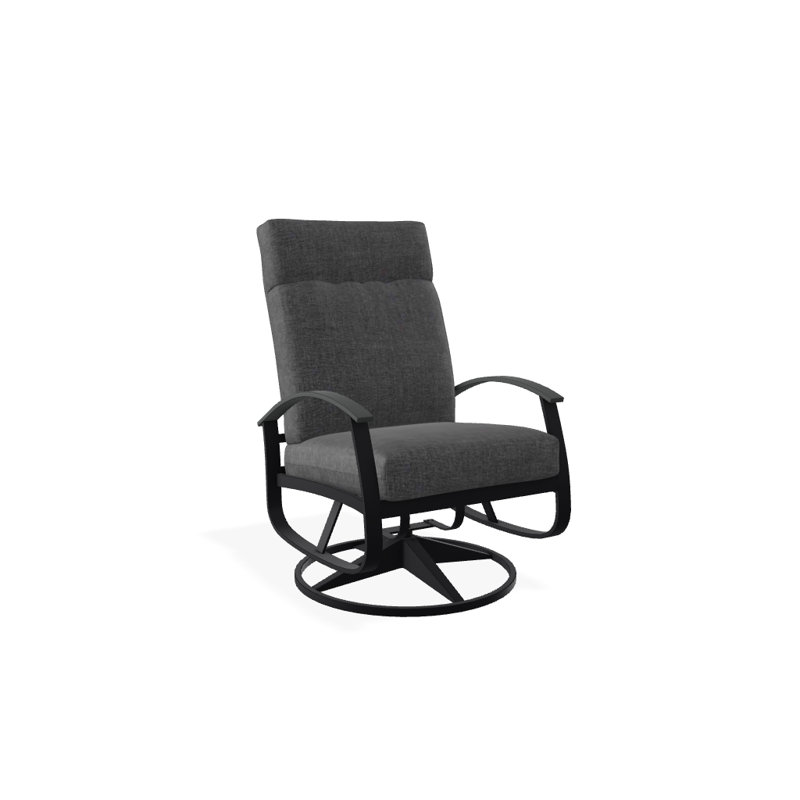 Chaise berçante pivotante réglable avec coussins Askar, Tissage uni ardoise coulée Sunbrella®, Graphite classique P30