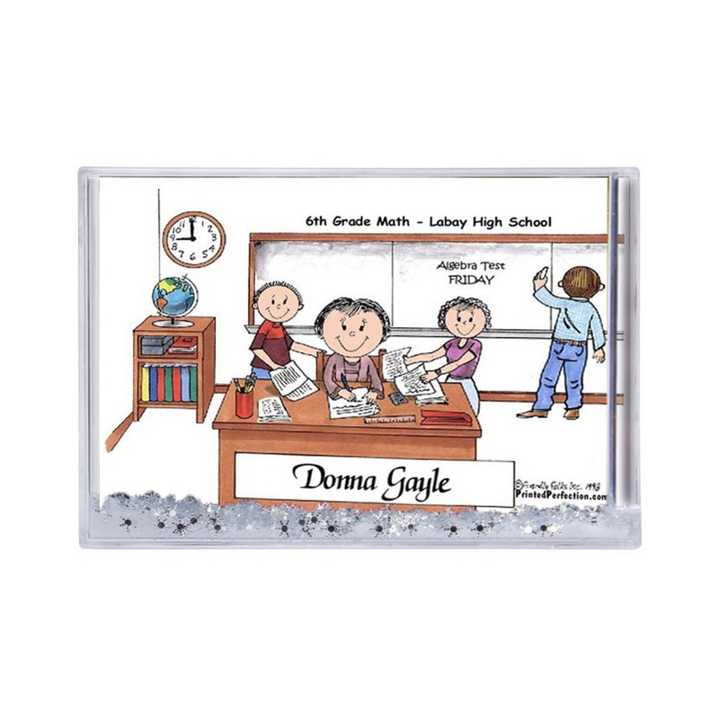 Cadre de boule à neige personnalisé, professeur, lycée personnalisé, H 2,5 po x l 3,75 po x P 1 po, Oui