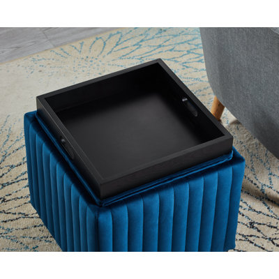 18 " Wide Contemporary Square CubeStorage Ottoman BenchStorage Bench with coffee tray,coffee table
