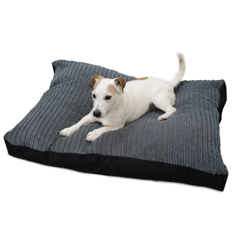 rucomfy Fibre-Filled Medium Dog Bed Mattress - Machine Washable Jumbo Cord with Reversible Water Resistant Base - 95 x 70 x 8cm