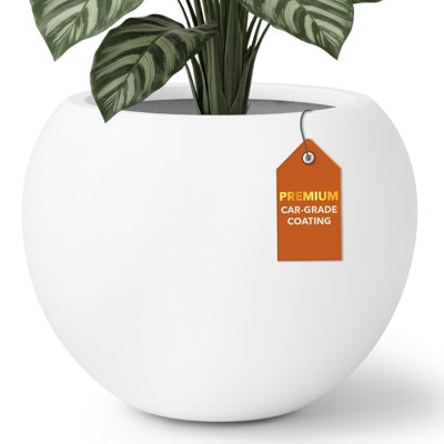 Pot à fleurs en strobone Kute Nest intérieur / extérieur - blanc Santorini P 20 po (ouverture 13,5 po)