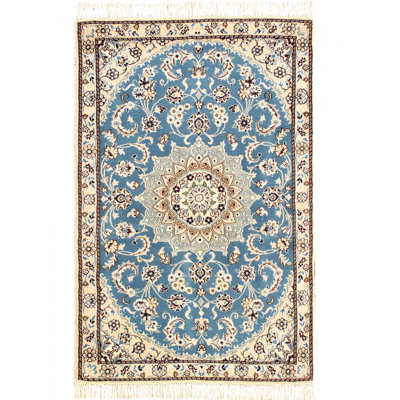 Tapis rectangulaire en laine et en soie 4 pi 6 po x 2 pi 11 po Idalmis
