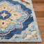 Deacon Damask Hand Tufted Wool Navy Area Rug-782199963