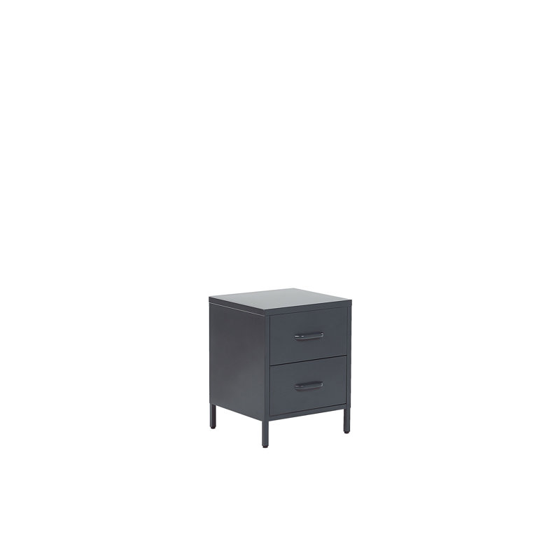 Arturs 2 Drawer Bedside Table, Grey