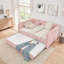 Lit de jour pleine grandeur, canapé-lit convertible polyvalent 3 en 1 Gingham avec gigogne escamotable et poches de rangement latérales-1562619928-1562619930