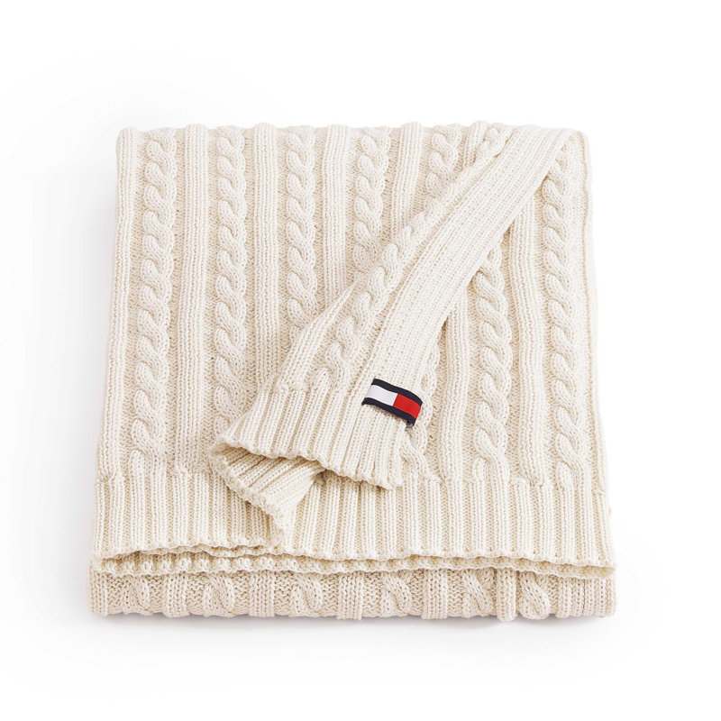 Jeté uni Tommy Hilfiger, Ivoire ivoire