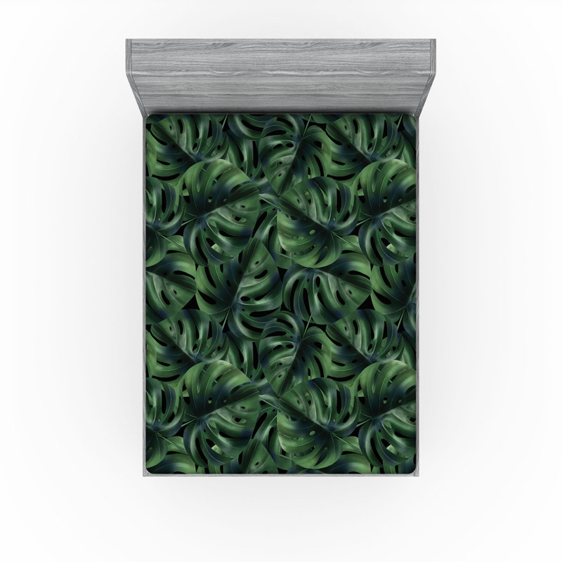 Drap-housse rustique Ambesonne, Vert forêt, bleu sarcelle foncé / floral, Drap-housse de taille très grand