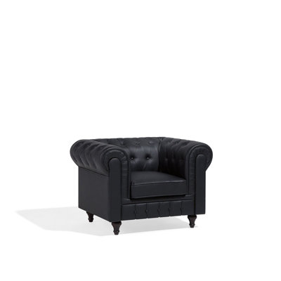 Ellicott Faux Leather Chesterfield Chair