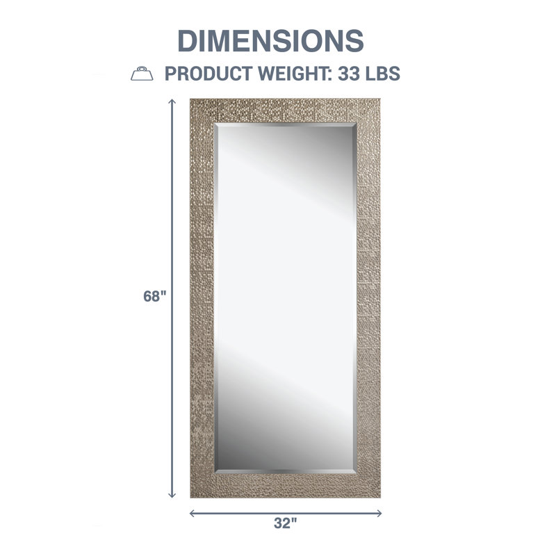 Grand miroir de plancher Laux Mosaic, Champagne