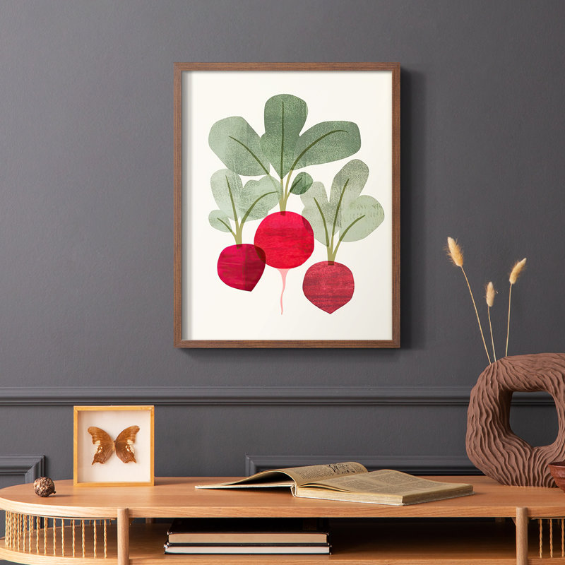 «Organic Veg I», reproduction encadrée - bois massif, H 14 po x l 11 po, Cadre photo brun simple