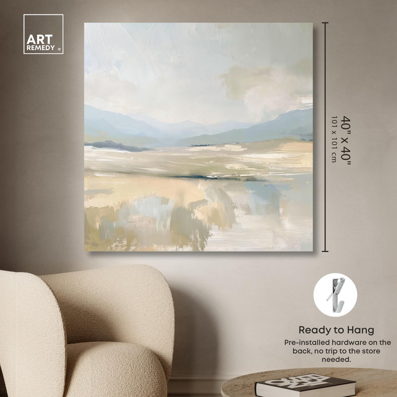 «Whispering Valleyys II», toile, paysage abstrait par Art Remedy, H 40 po x l 40 po x P 1,5 po, Toile tendue