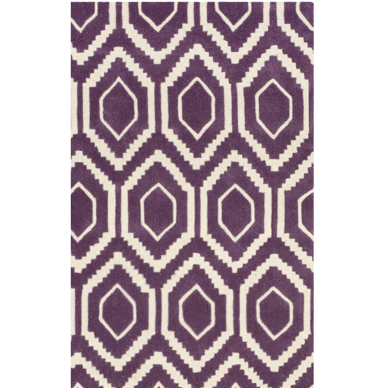 Deedie Hand Tufted Wool Geometric Rug, Rectangle 2' x 3'