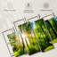 Ensemble 4 pièces de soleil forêt sur toile-422704413