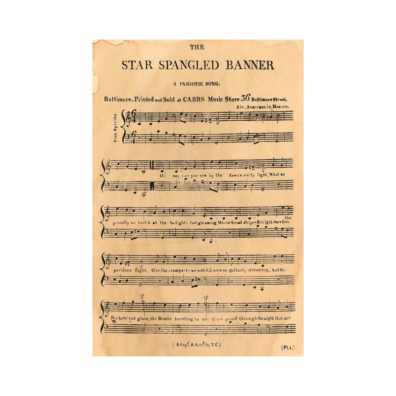 «Star Spangled Banner» - Imprimé, H 26 po x l 18 po x 1,5 po, Toile tendue