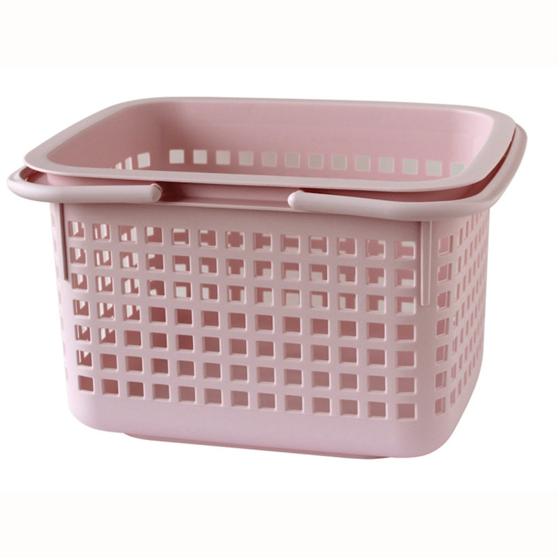 Hachiman Plastic Laundry Basket with Handles, Black, Medium (25 cm x 35 cm x 42 cm)