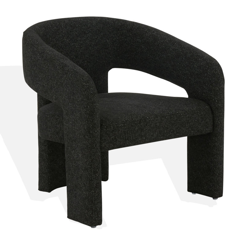 Fauteuil en velours l 28,5 po Ashlyn, Lin noir