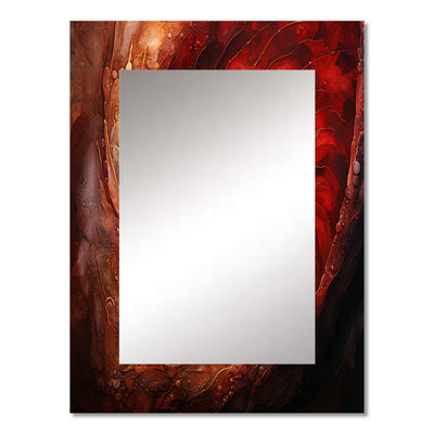 Scarlet Swirl Shellfish - Nautilus Decorative Wall Mirror, Modern Large Mirror, Printed Metal Art