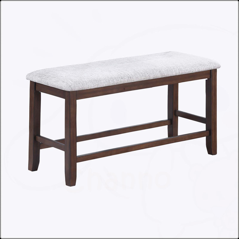 Banc rembourré à hauteur de comptoir de couleur noyer pour les salles à manger modernes et classiques
