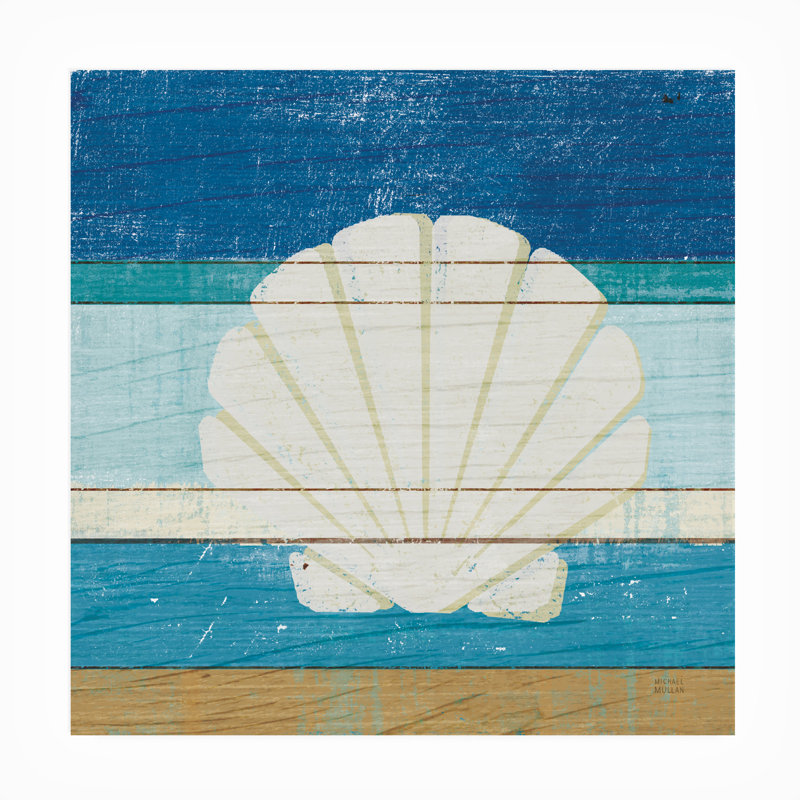 Michael Mullan, toile d'extérieur «Beachscape Shell V2», H 14 po x l 14 po x P 1,5 po