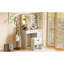 Coiffeuse blanche avec miroir, lumières, 3 modes, 2 tiroirs, tablettes réglables, armoire latérale pour miroir et armoire de coiffeuse de style chambre à coucher