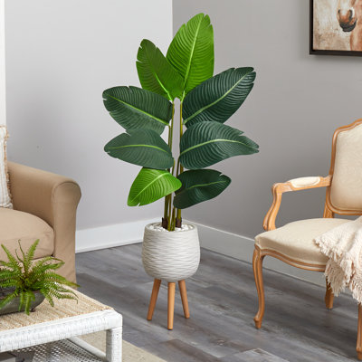60'' Faux Palm Tree in Clay Planter