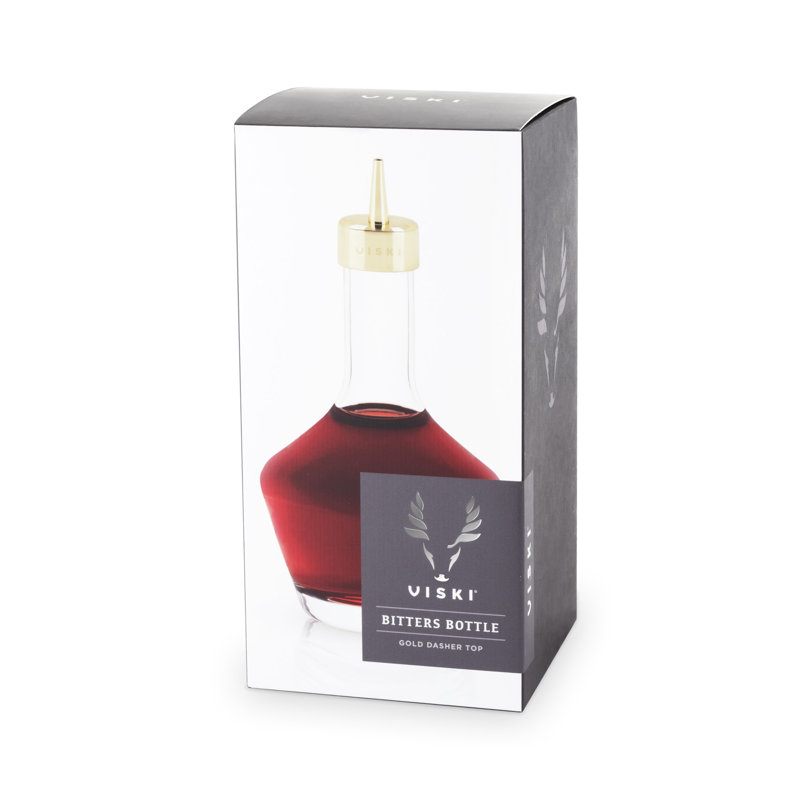 Bitters Bottle with Dasher Top, Gold