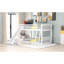 Lit simple au-dessus d'un lit superposé en bois avec glissade détachable et amusante en blanc - Nécessaire pour la chambre à coucher