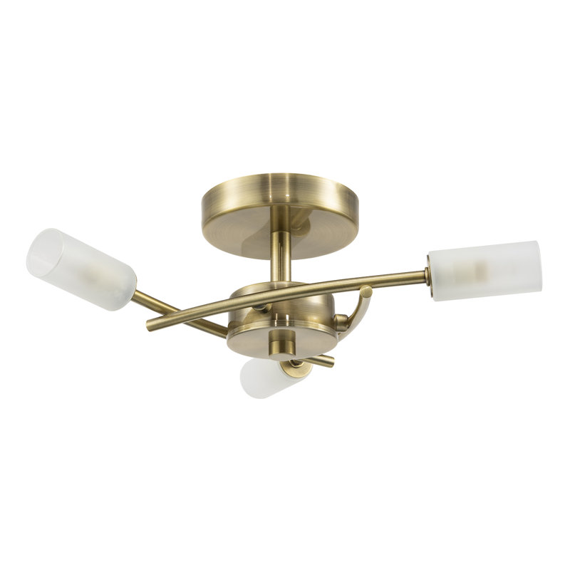 Semi Flush Mount, Antique Brass