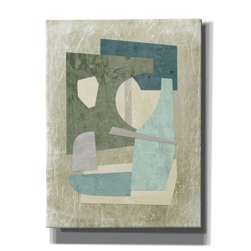 "Epic Graffiti" Mid Century Collage Ii "par Suzanne Nicoll, art mural sur toile, H 16 po x l 12 po x P 0,75 po