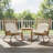Atziry Outdoor 3-Piece PE Rattan Conversation Set With Acacia Wood Top & Cushions-125318575